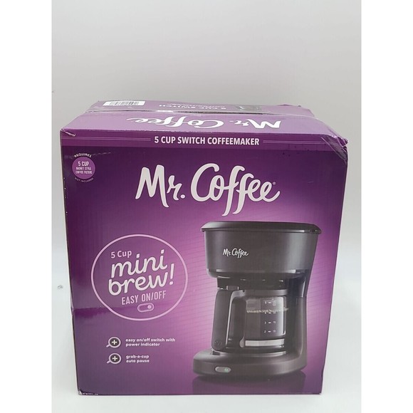 Mr. Coffee 5-Cup Mini Brew Switch Coffee Maker Black Auto Pause Easy On/Off - Picture 3 of 3